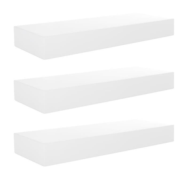 Kiera Grace Stockholm Maine Floating Shelves, Modern Wall Mounted Hanging Shelf for Bedroom, Kitchen, 12", White, 3Pack - Image 2